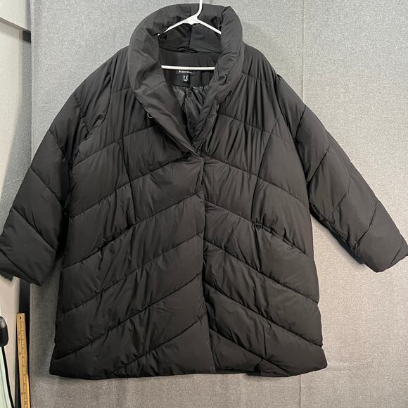 Dennis Basso Water Resistant Relaxed Fit Puffer Coat Black Size 2X - Picture 1 of 11